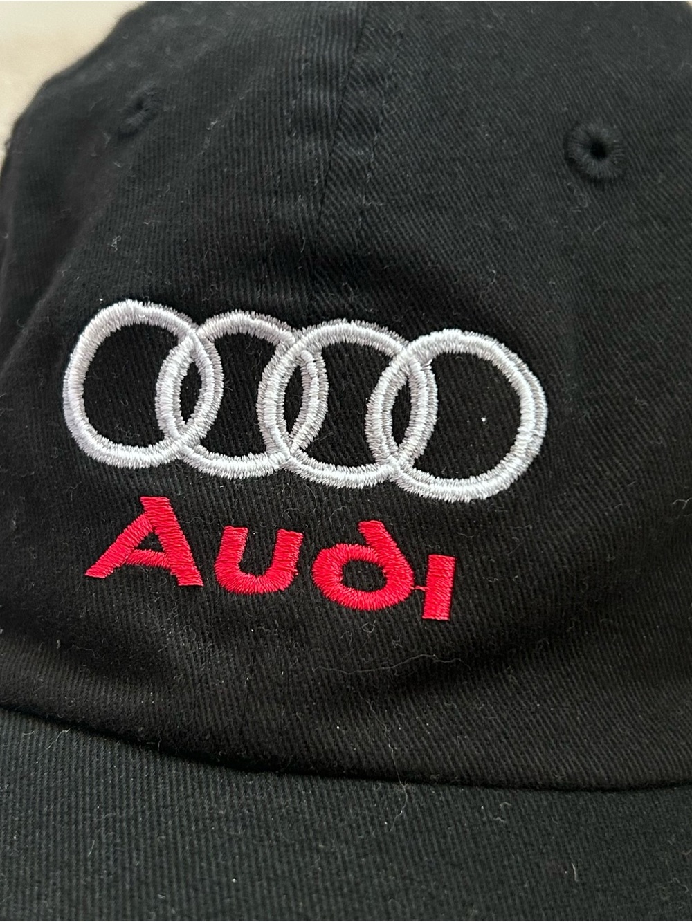 Audi Fred Baker Mid-Ohio Driving Event Hat Black Cotton Strapback Big X Tag - Picture 3 of 7